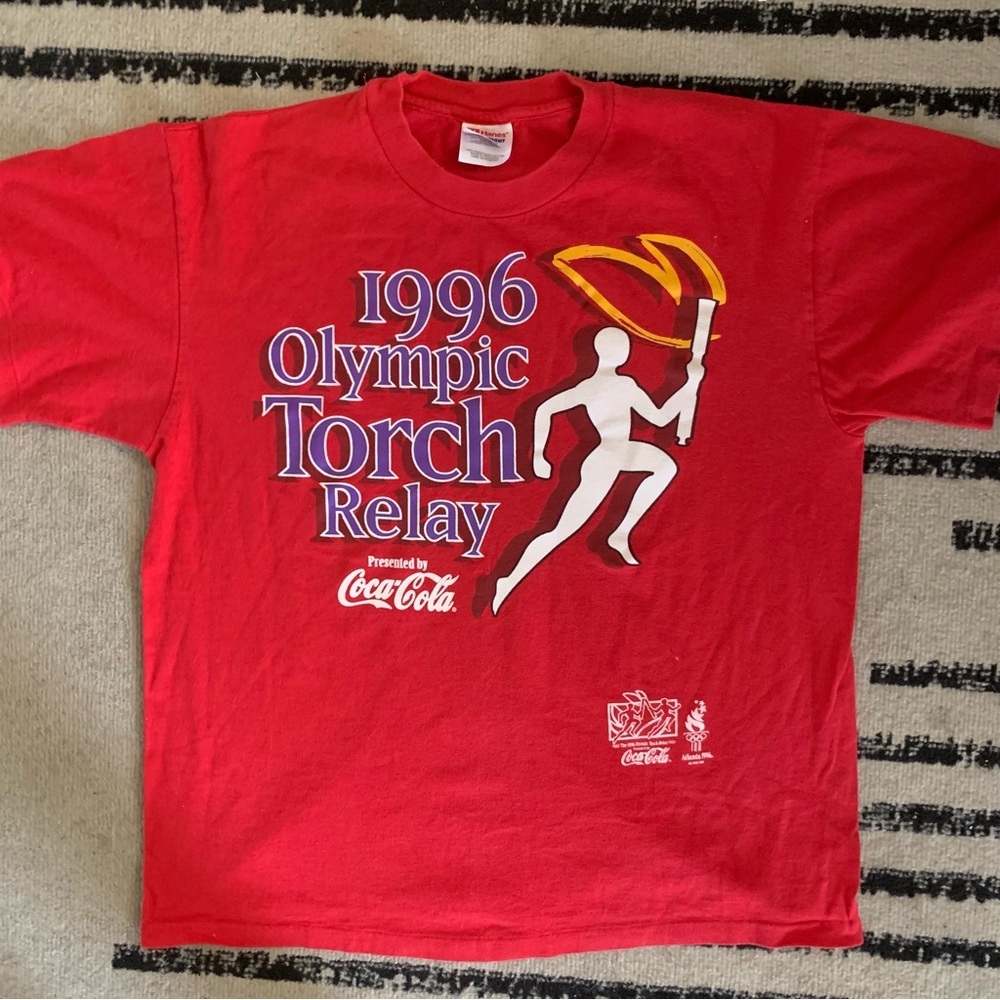 Vintage Coca Cola 1996 Olympic Torch Relay T-Shirt